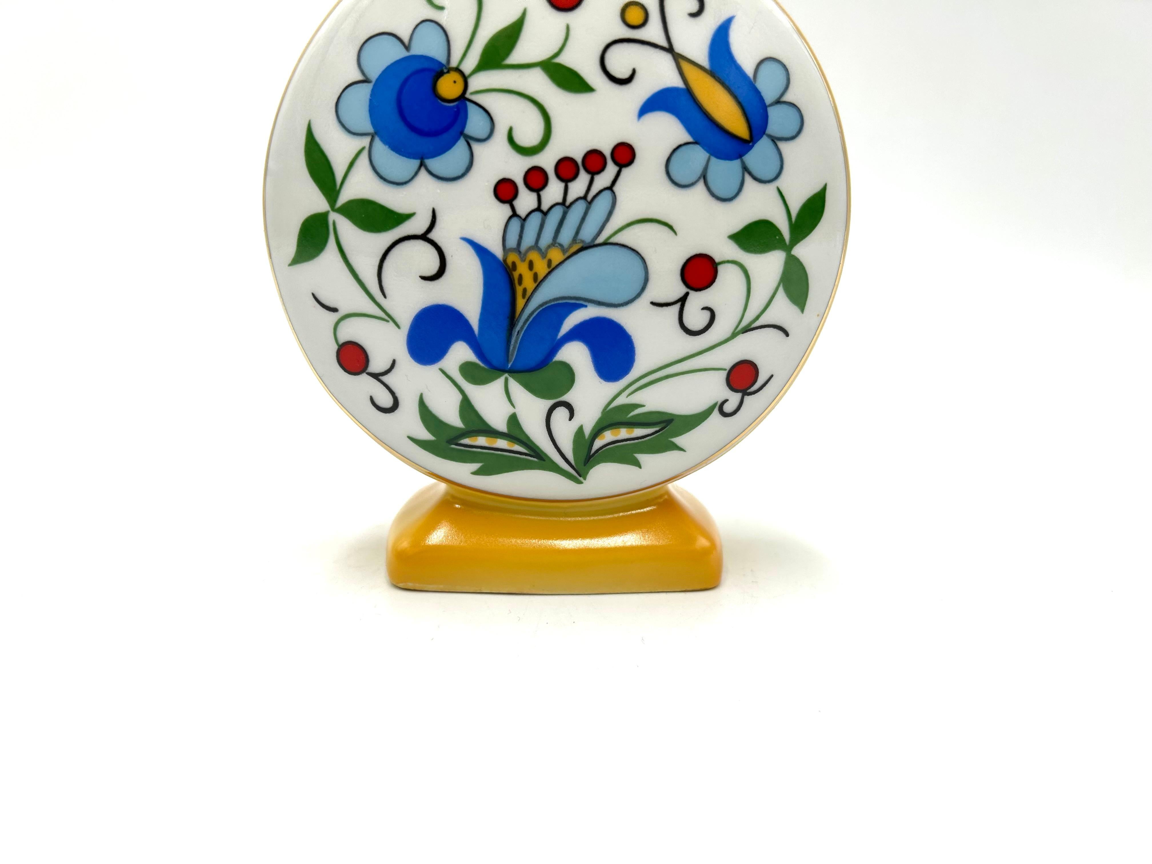 Porcelain Vase with Folk Patterns, Lubiana, Poland, 1970s For Sale