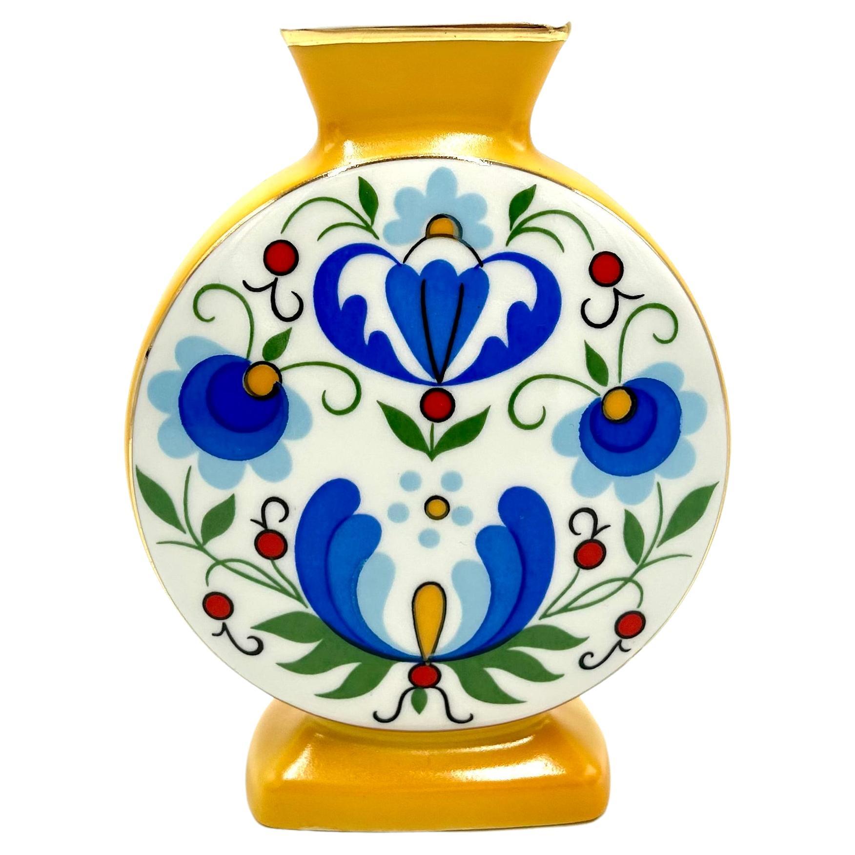 Vase mit volkstümlichen Mustern, Lubiana, Polen, 1970er Jahre im Angebot