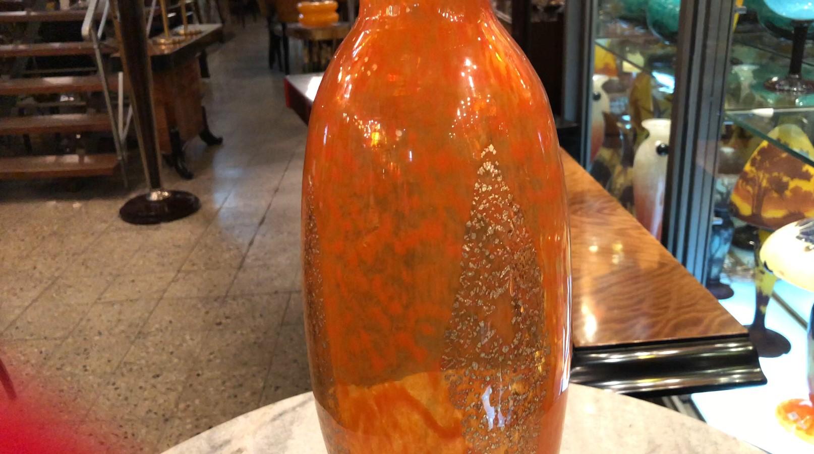 Vase with gold, Sign: Daum Nancy France, Style: Art Deco For Sale 9