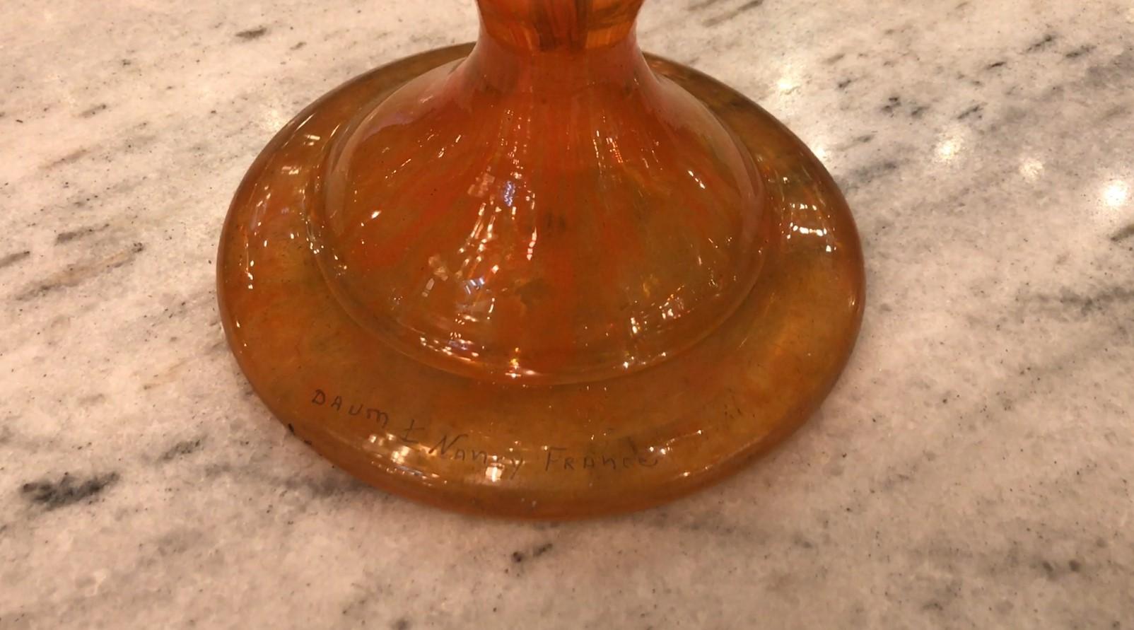 Vase with gold, Sign: Daum Nancy France, Style: Art Deco For Sale 14