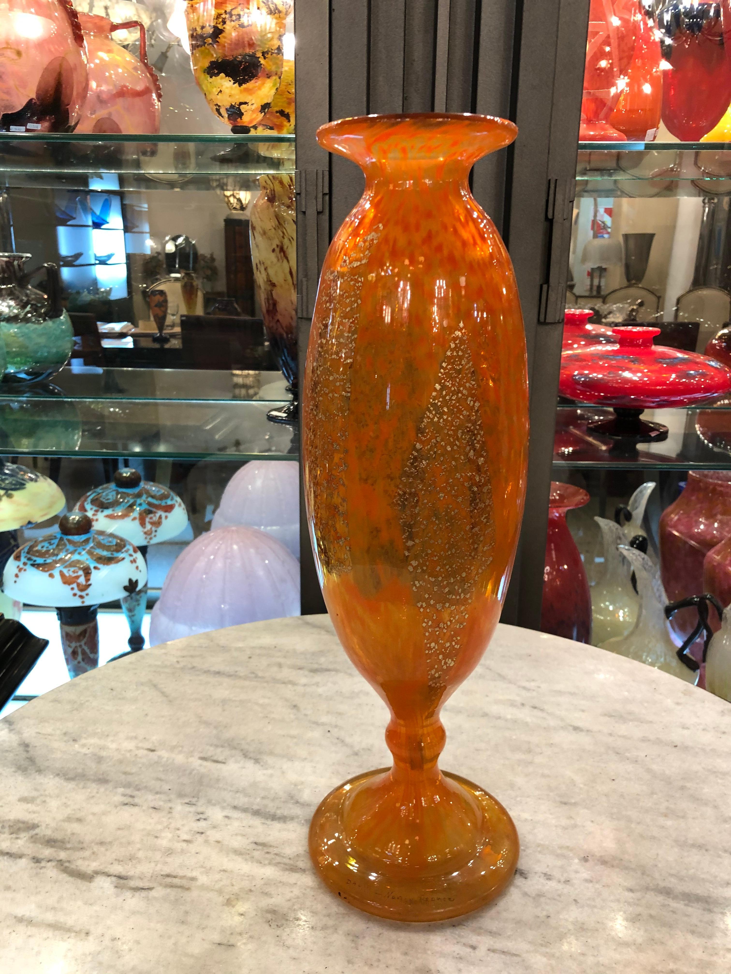 Vase with gold, Sign: Daum Nancy France, Style: Art Deco For Sale 1