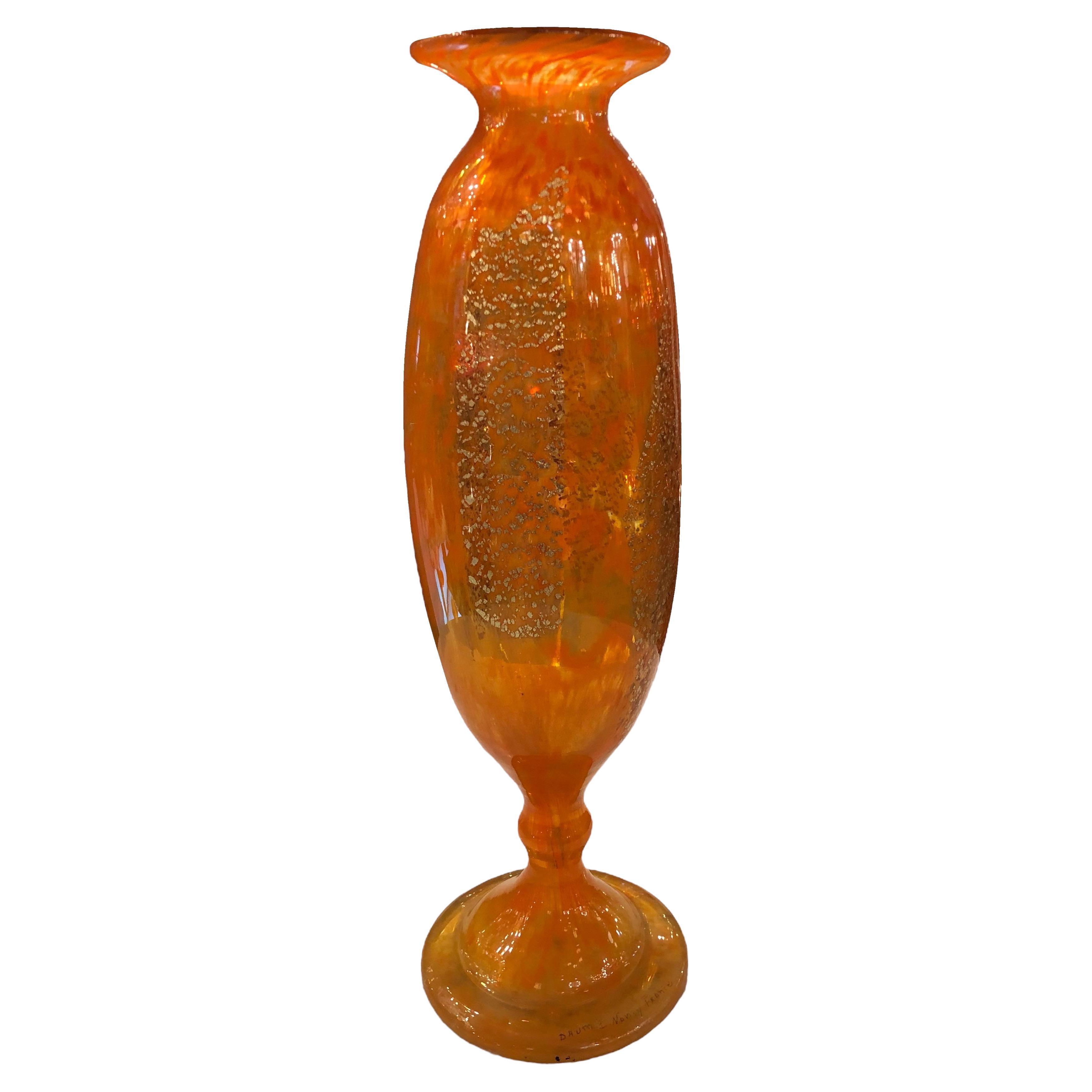 Vase with gold, Sign: Daum Nancy France, Style: Art Deco For Sale