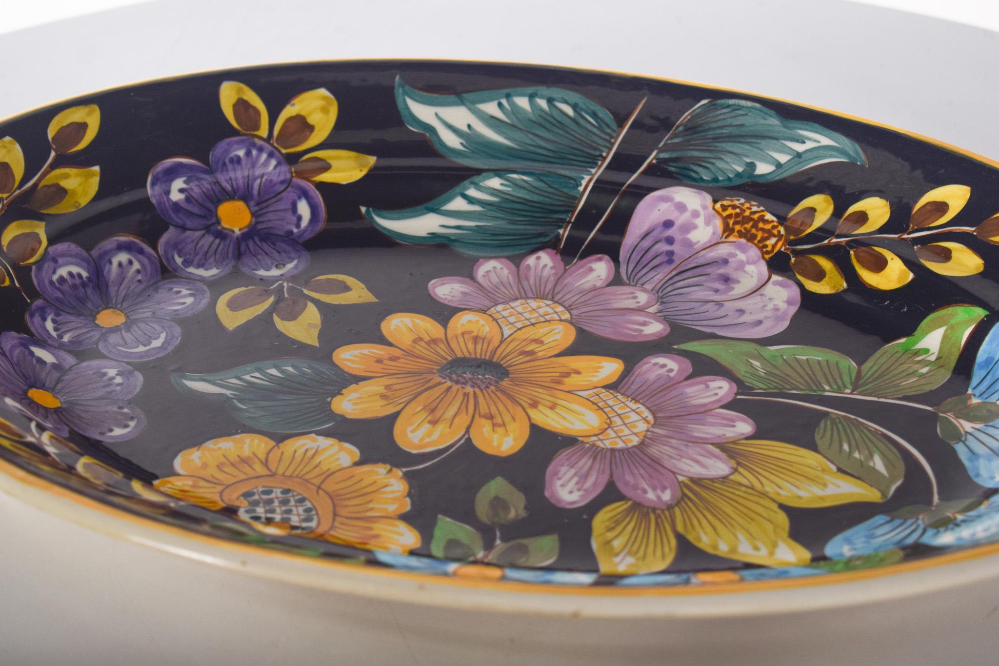 Cotto Vaso con manici e zuppiera con piatto, maiolica portoghese di Sacavém in vendita