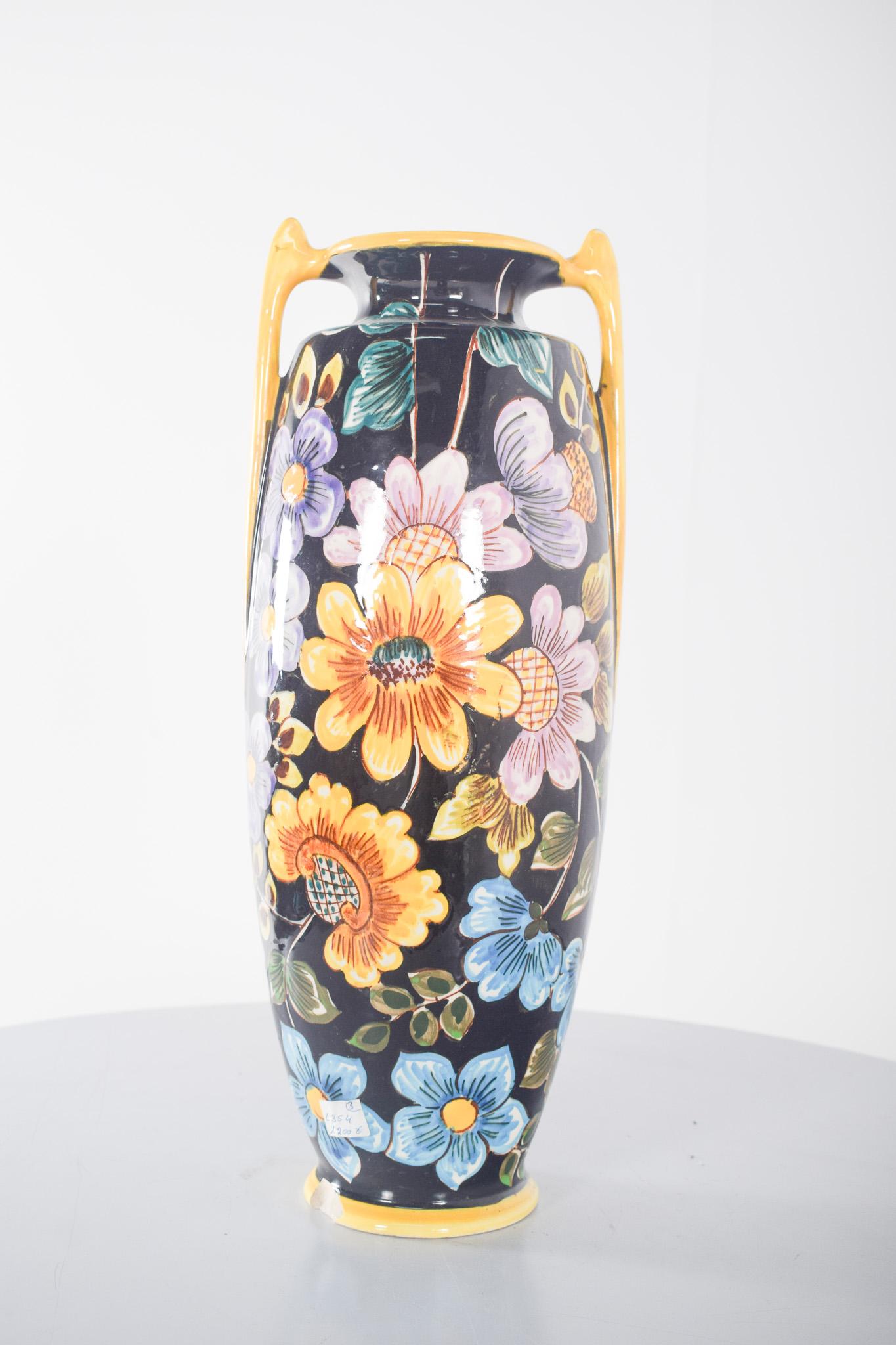 Vaso con manici e zuppiera con piatto, maiolica portoghese di Sacavém in vendita 2