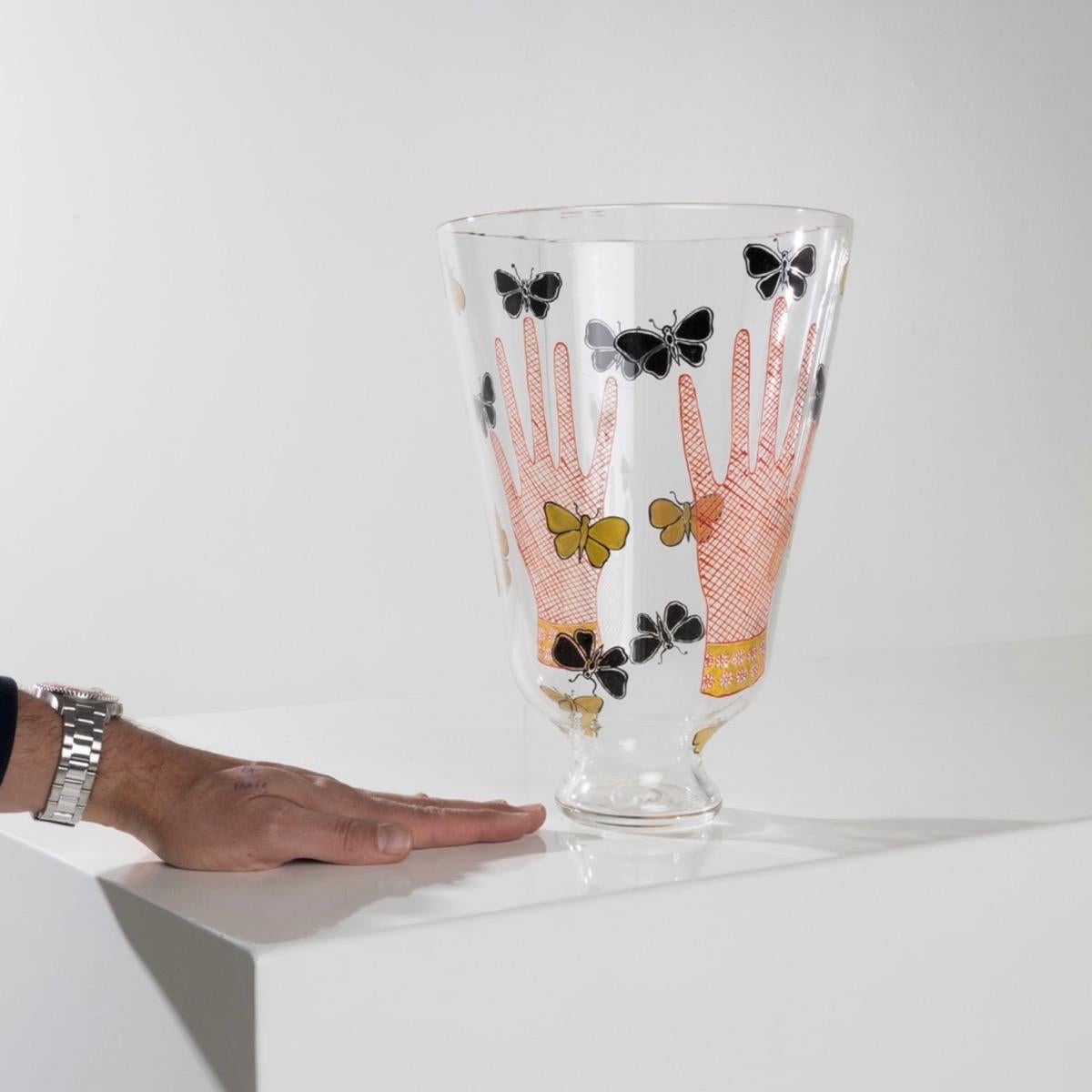 Vase with Hands and Butterflies by Piero Fornasetti, S.A.L.I.R 1