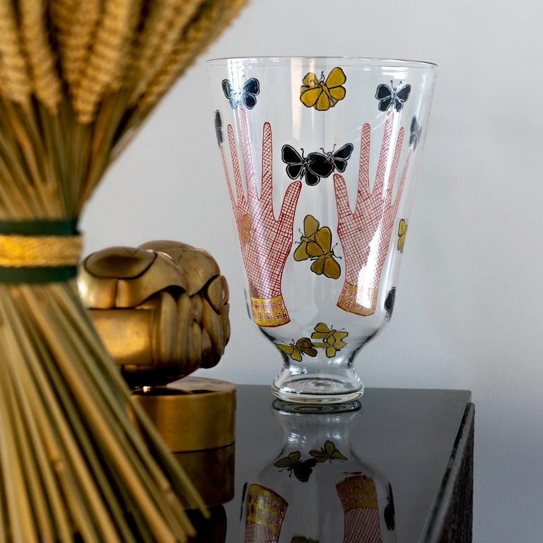 Vase with Hands and Butterflies by Piero Fornasetti, S.A.L.I.R For Sale 4