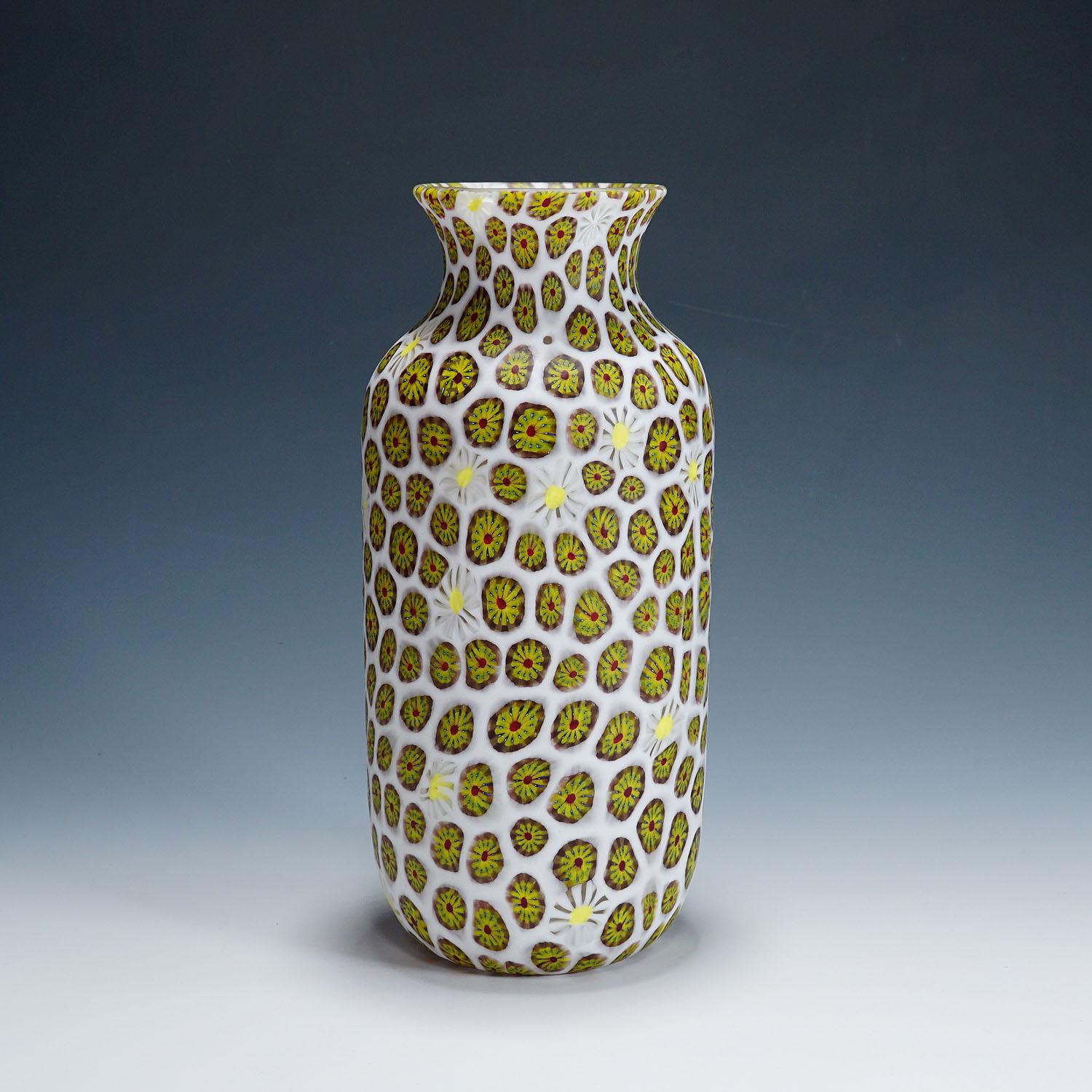 Mid-Century Modern Vase avec murrines Redentore et Kiku Ermanno Toso pour Fratelli Toso, années 1960 en vente