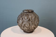 Vase with Squirrels in Molded Glass by Georges Dumoulin