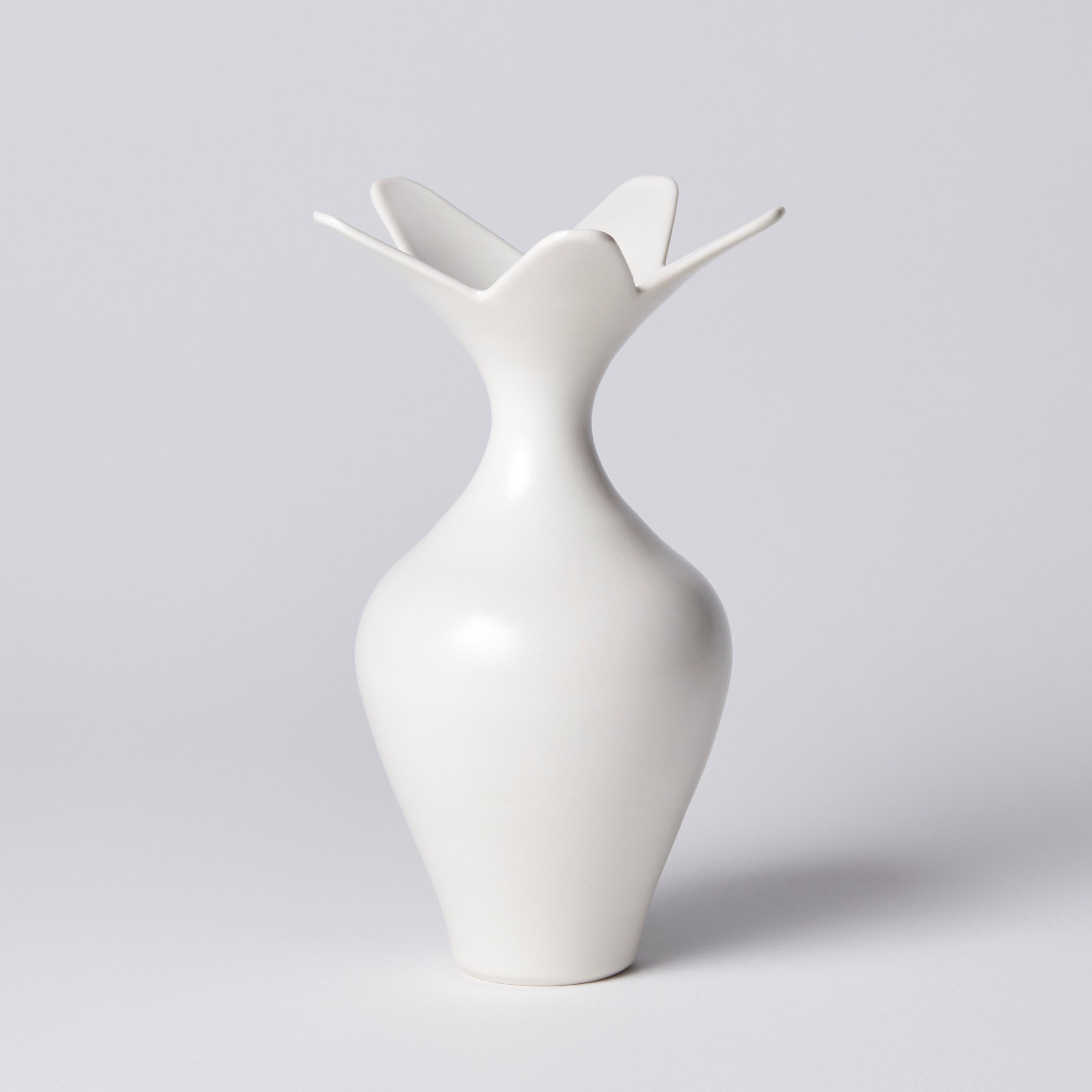 ‘Vase with Star Rim' is a unique porcelain sculptural vessel by the British artist, Vivienne Foley. 

Vivienne Foley is based in Gloucestershire where she produces exquisite ceramic sculpture. Although in essence they are often functional pieces