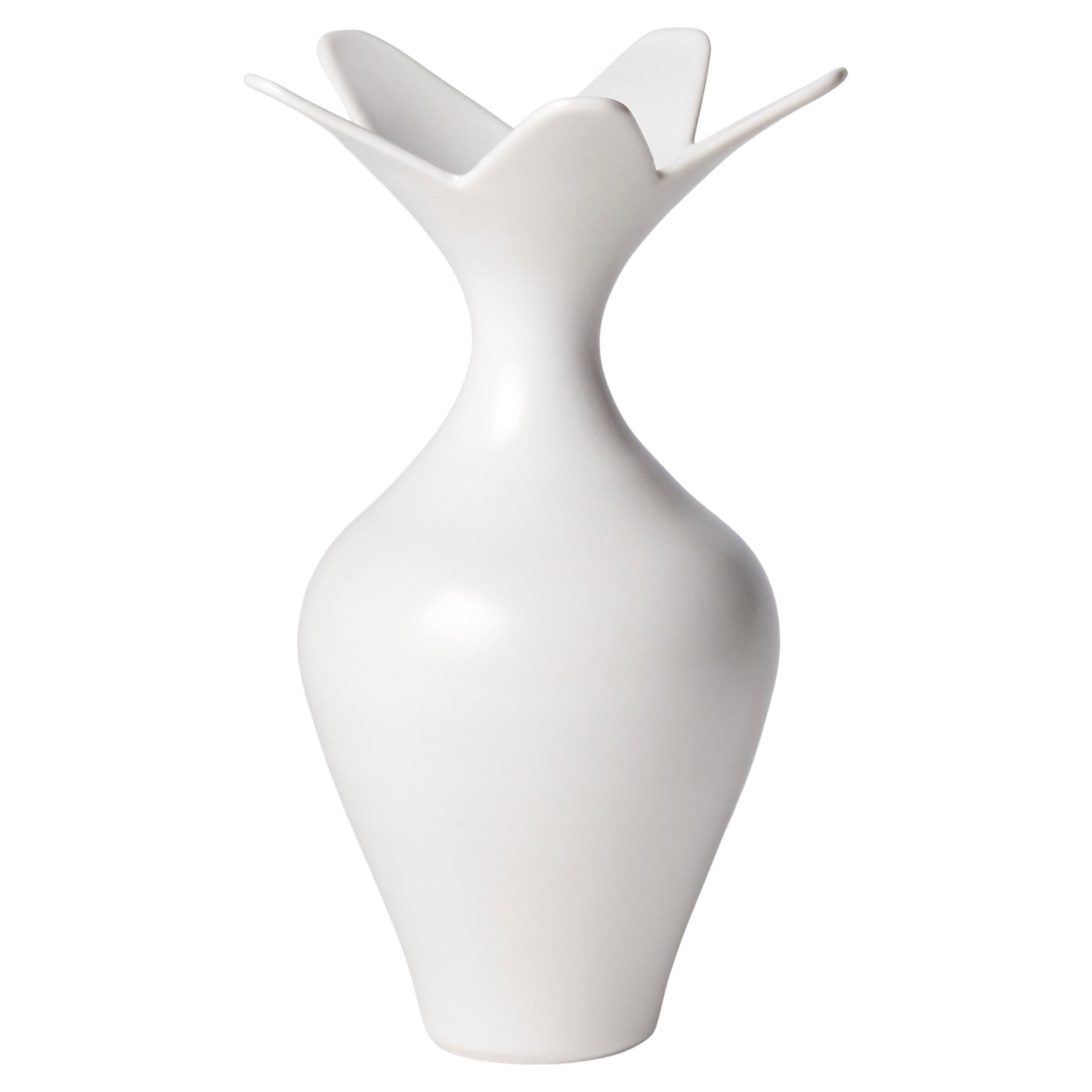 Vase with Star Rim, a Unique White Porcelain Vase by Vivienne Foley