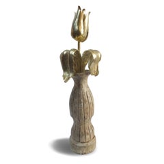 Vase with Tulip in Iron and Forged Brass