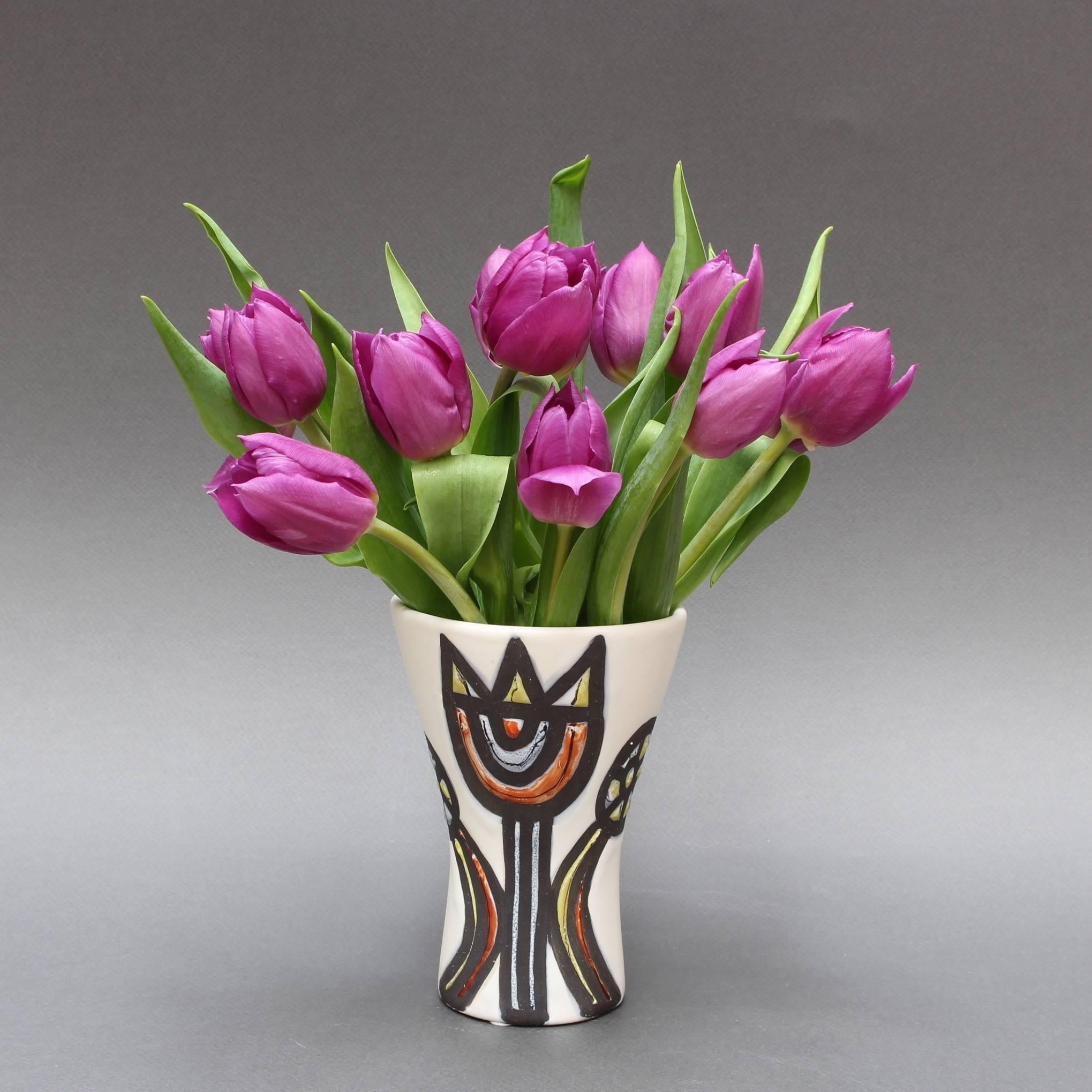 Vase with Tulips by Roger Capron, 1950s 1