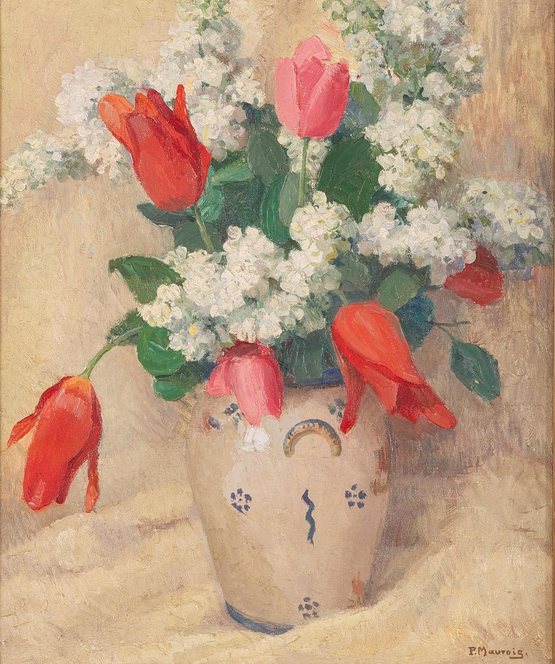 O/8173 - Öl auf Leinwand, signiert in antikem Rahmen. Wenn Sie den Rahmen nicht wollen, kein Problem; oder Sie können ihn mit einem Spiegel verwenden.
Tulpen sind so besondere Blumen: schade, dass sie so schnell verblühen. Dem Maler ist es gelungen,