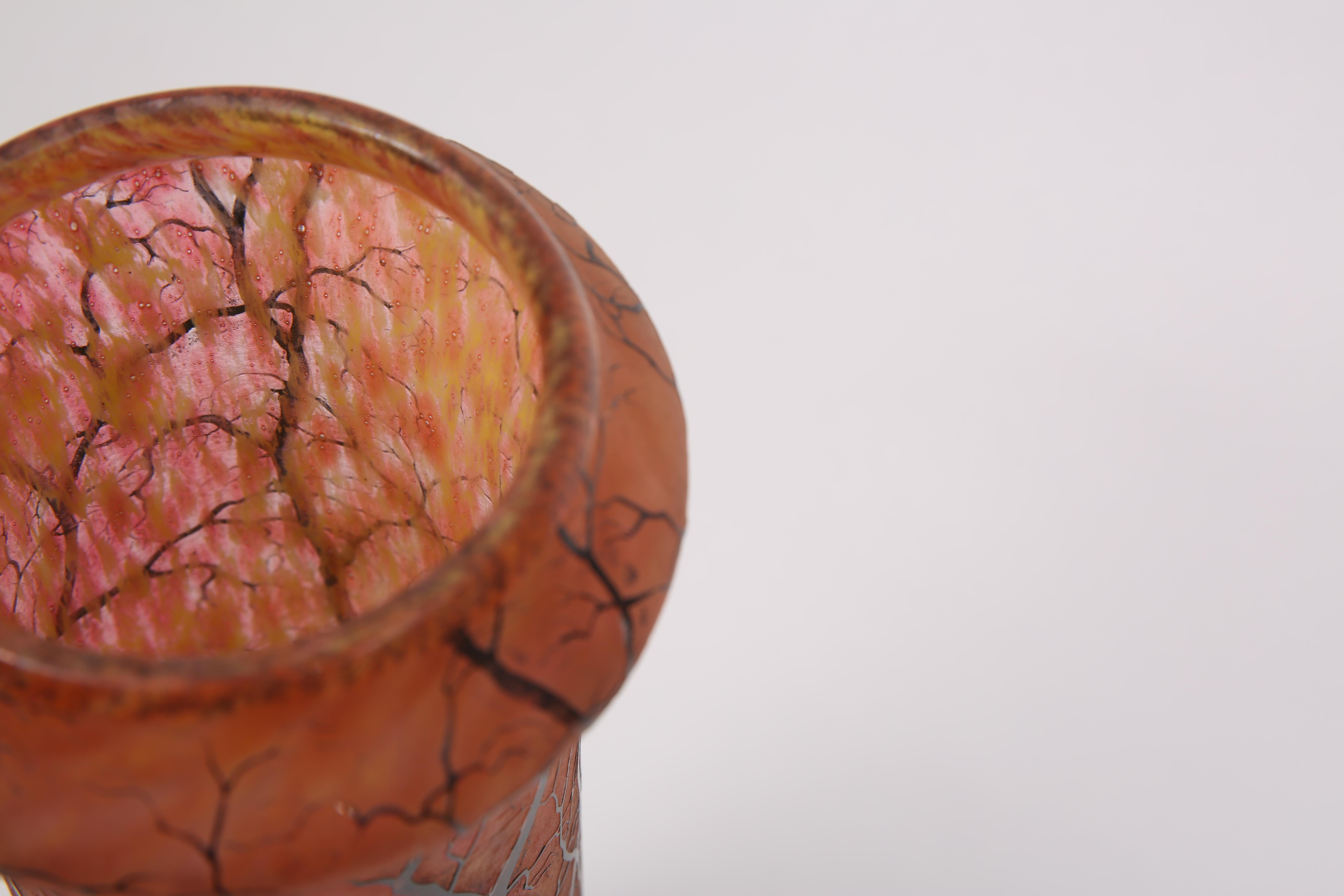 Art Nouveau Vaso con motivo invernale di Nancy Daum in vendita