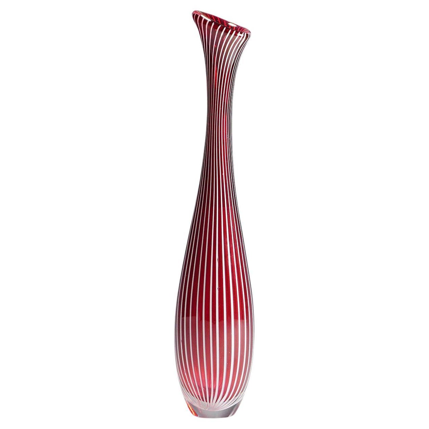 Vase Zebra by Vicke Lindstrand for Kosta, 1960s For Sale at 1stDibs
