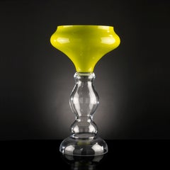 Vase Zeus, Apple Green and Clear Color, in Glass, Italy