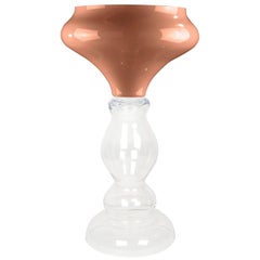 Vase Zeus, Cantaloupe, 2020 Trend, and Clear Color, in Glass, Italy