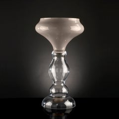 Vase Zeus, Dove and Clear Color, in Glass, Italy