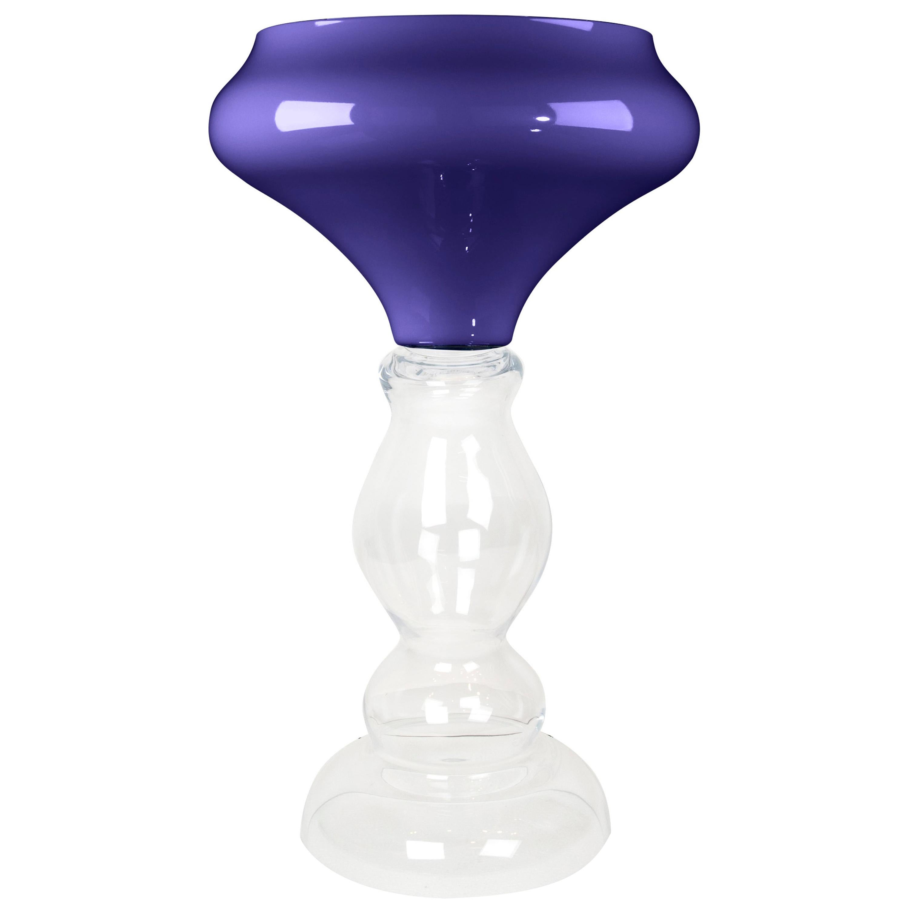Vase Zeus, Lilac and Clear Color, in Glass, Italy For Sale