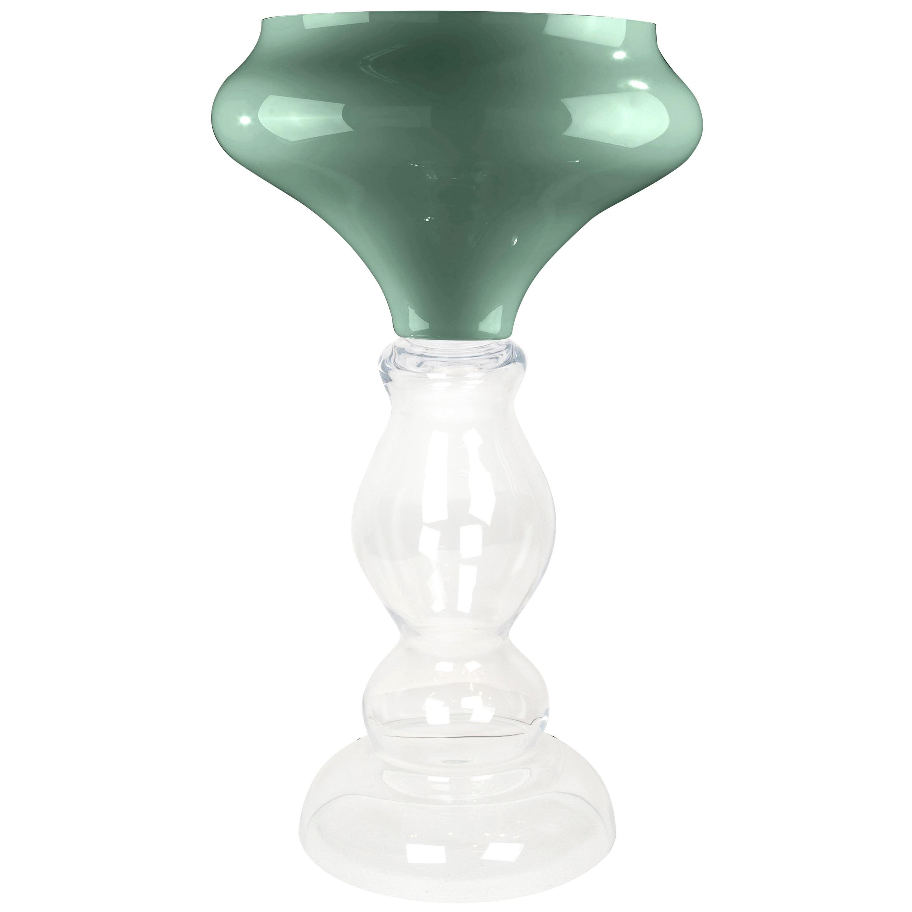 Vase Zeus, Neo Mint, 2020 Trend, and Clear Color, in Glass, Italy For Sale