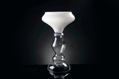 Vase Zeus White and Clear, in Glass, Italy