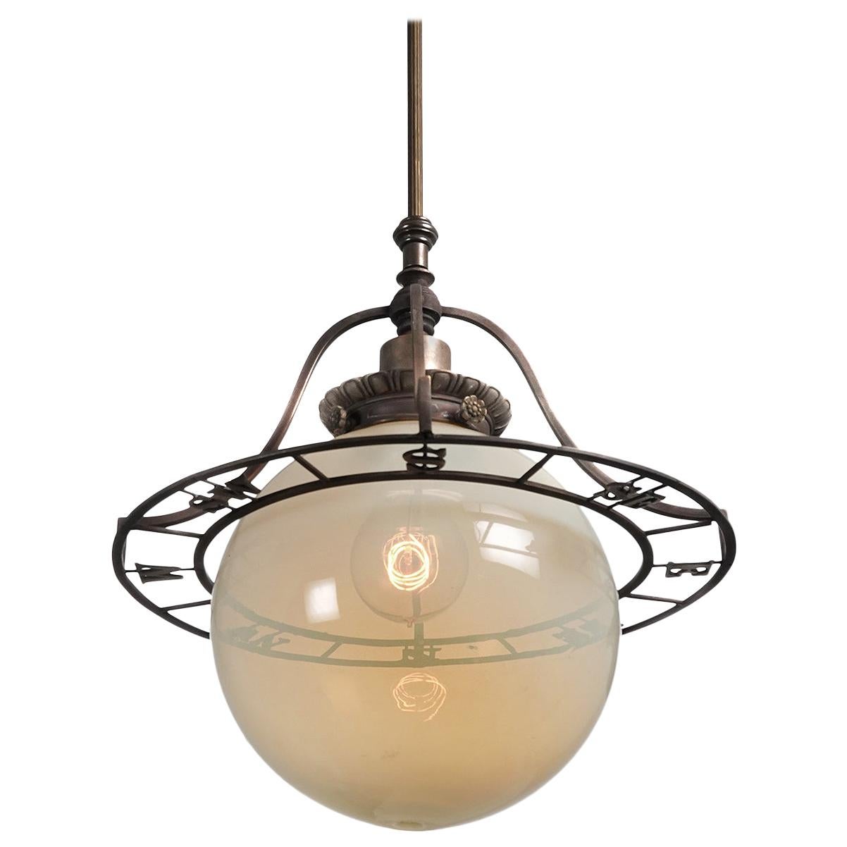 Vaseline Glass Compass Globe Lamp