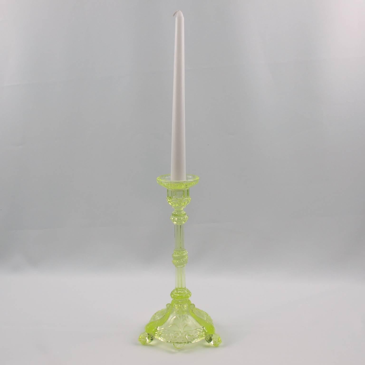 uranium glass candle holder