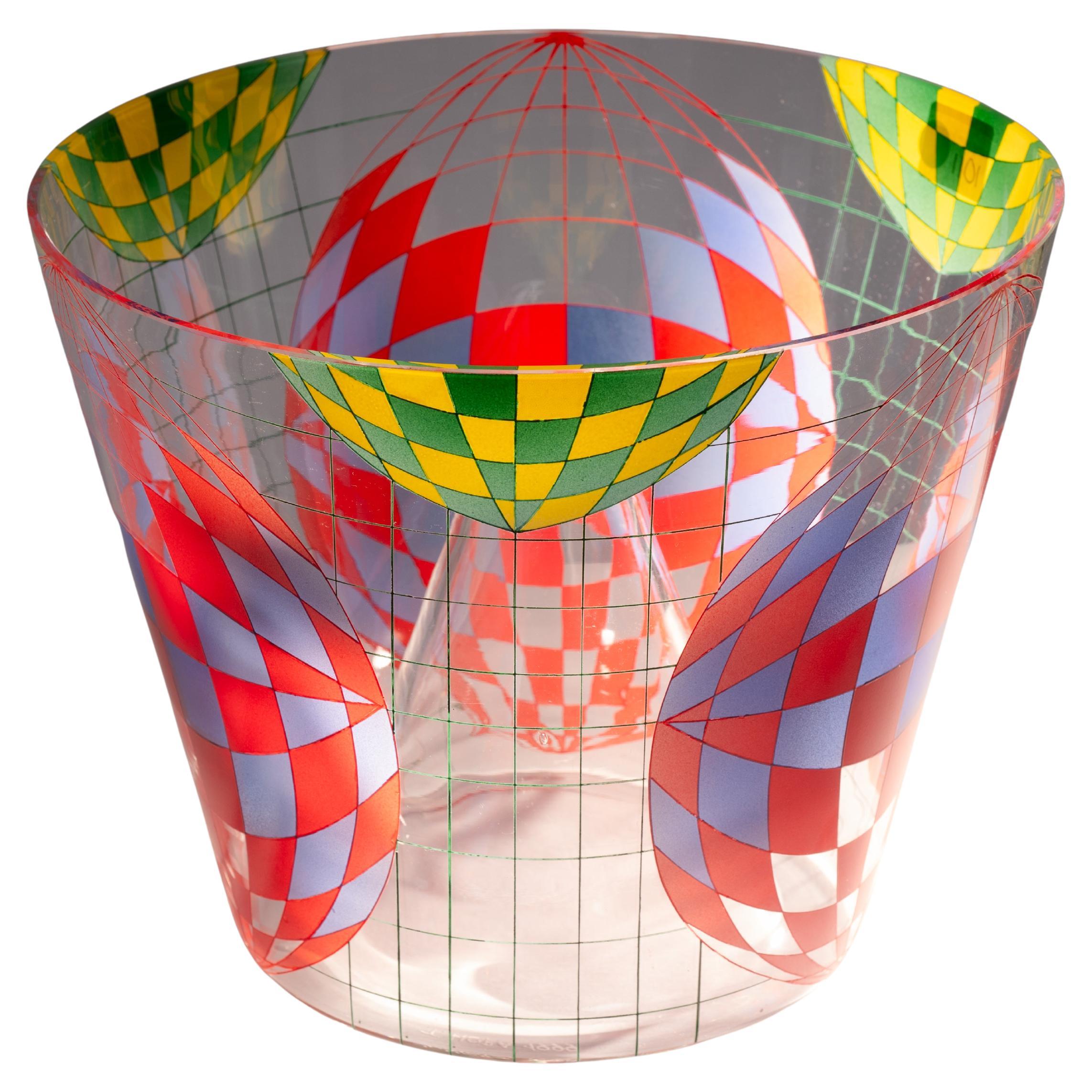 Vaso di ispirazione Kamenicky Senov Thomas Hora in vetro Malovana, Chech, 1999 in vendita