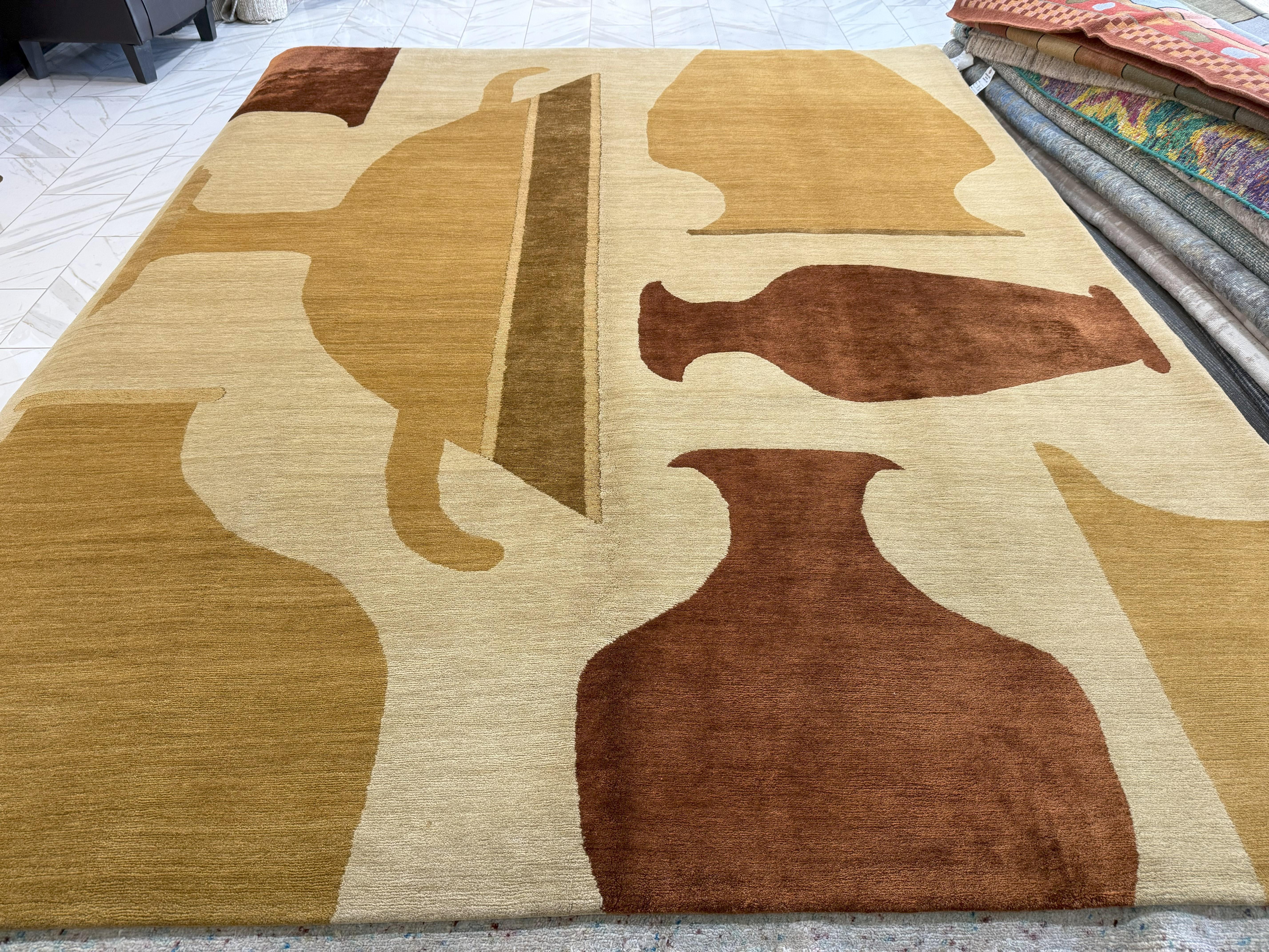 Contemporary Vases Design Wool and Silk Tibetan For Sale