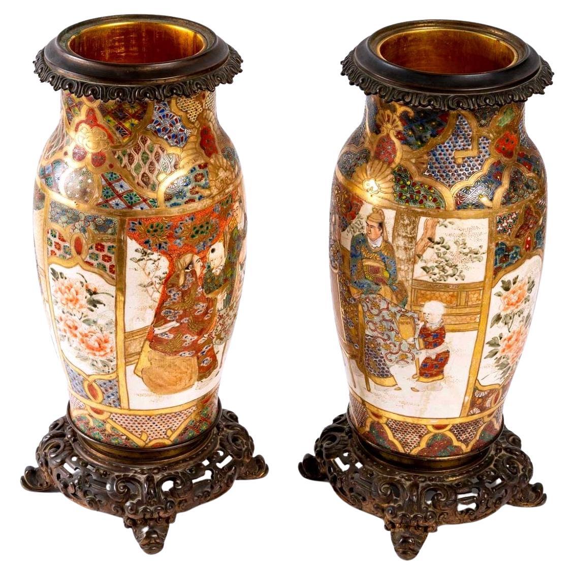 Meiji Period Satsuma Vase For Sale at 1stDibs