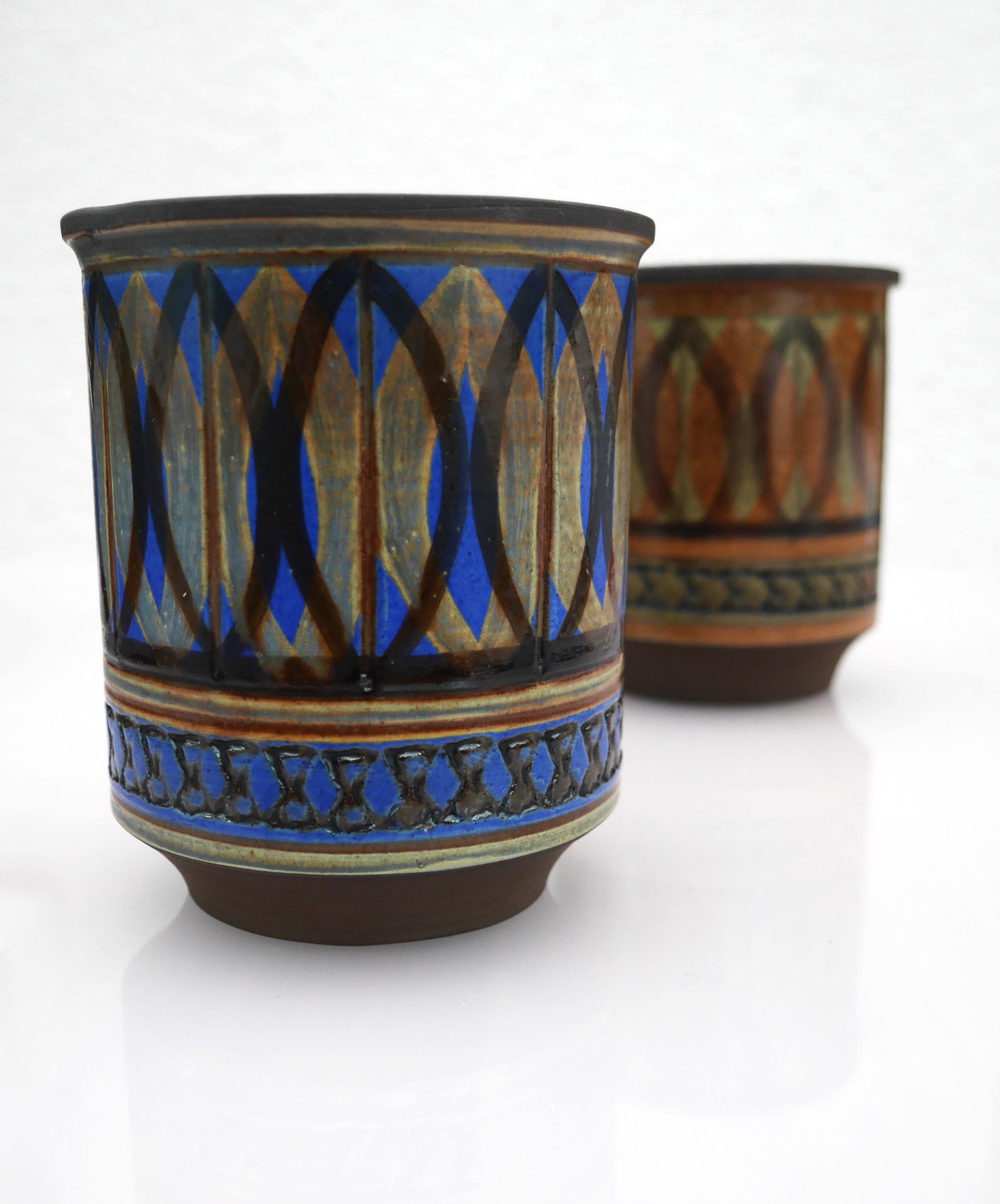 Mid-20th Century Vases or flowerpots from Alingsås, Sweden by Ulla Winblad. For Sale