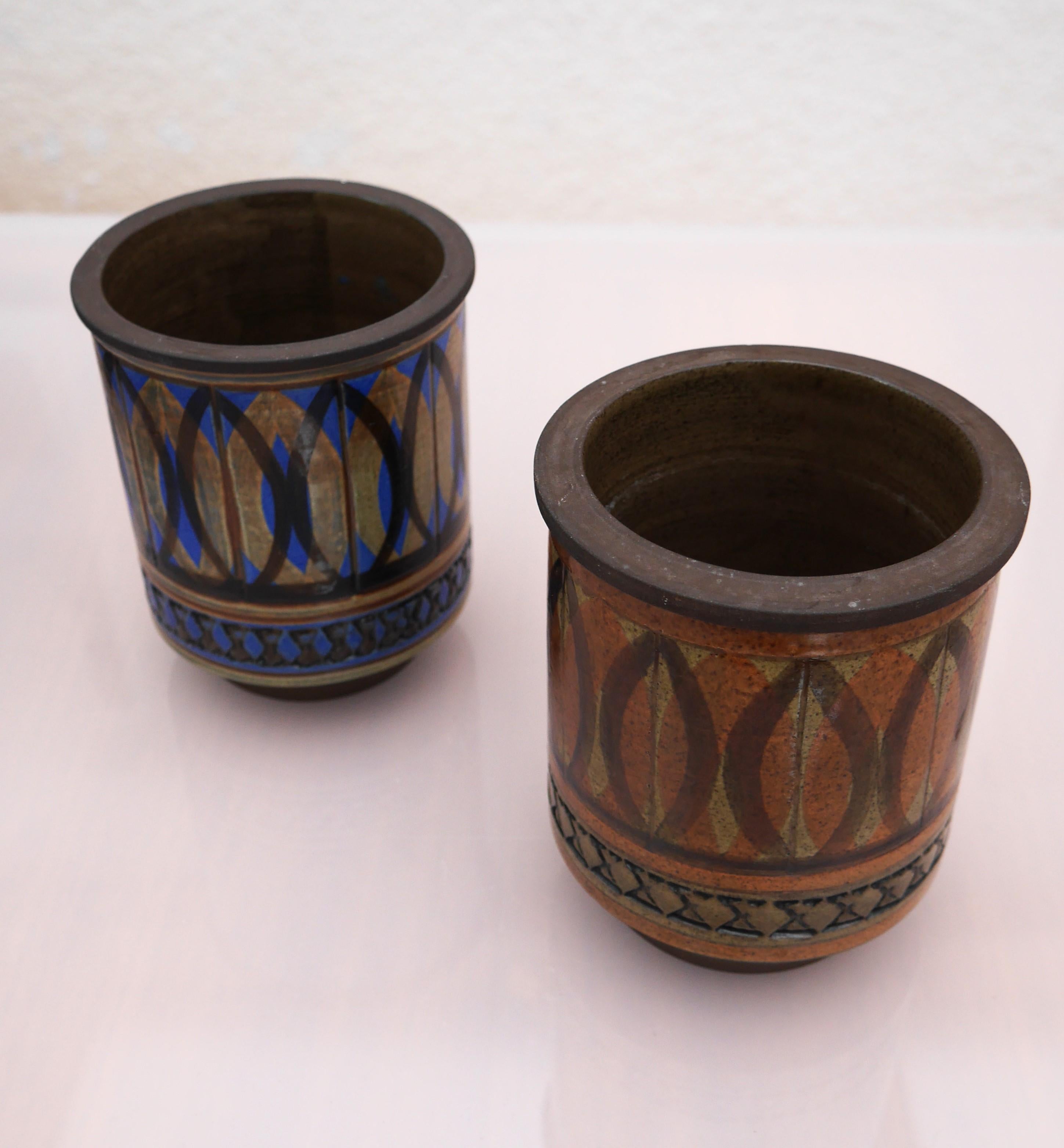 Mid-Century Modern Vases or flowerpots from Alingsås, Sweden by Ulla Winblad. For Sale