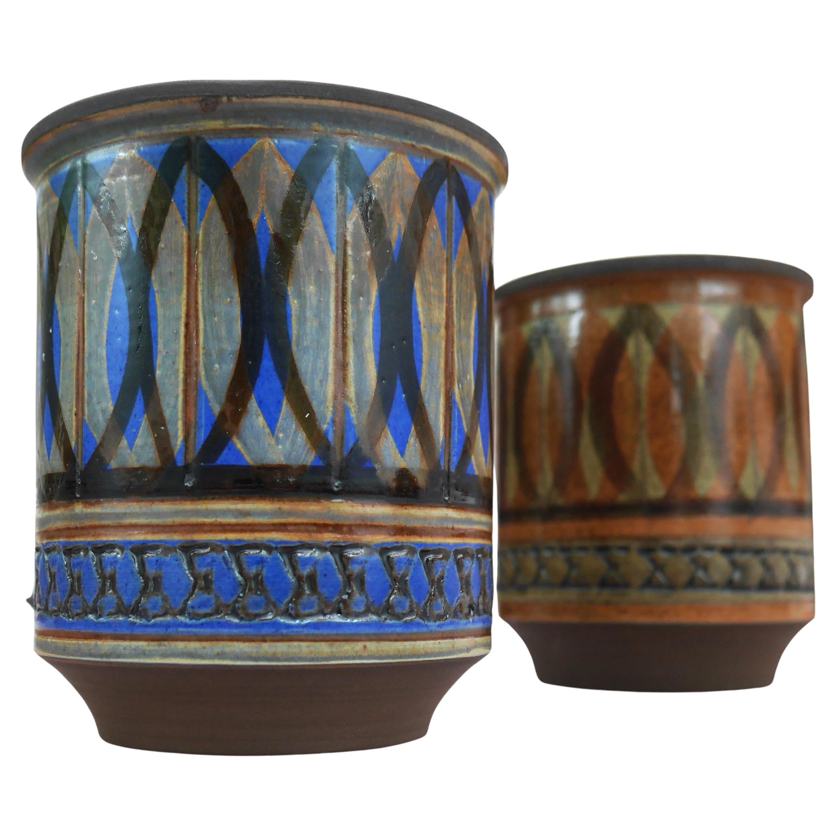 Vases or flowerpots from Alingsås, Sweden by Ulla Winblad. For Sale