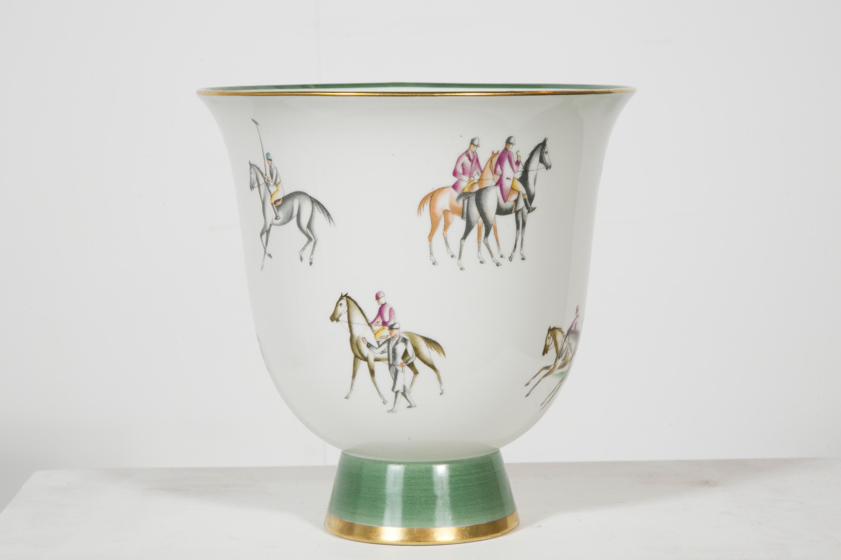 Italian Vases with Jockeys of Gio Ponti