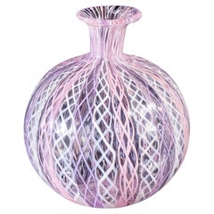 Murano blown glass jar, zanfirico workmanship