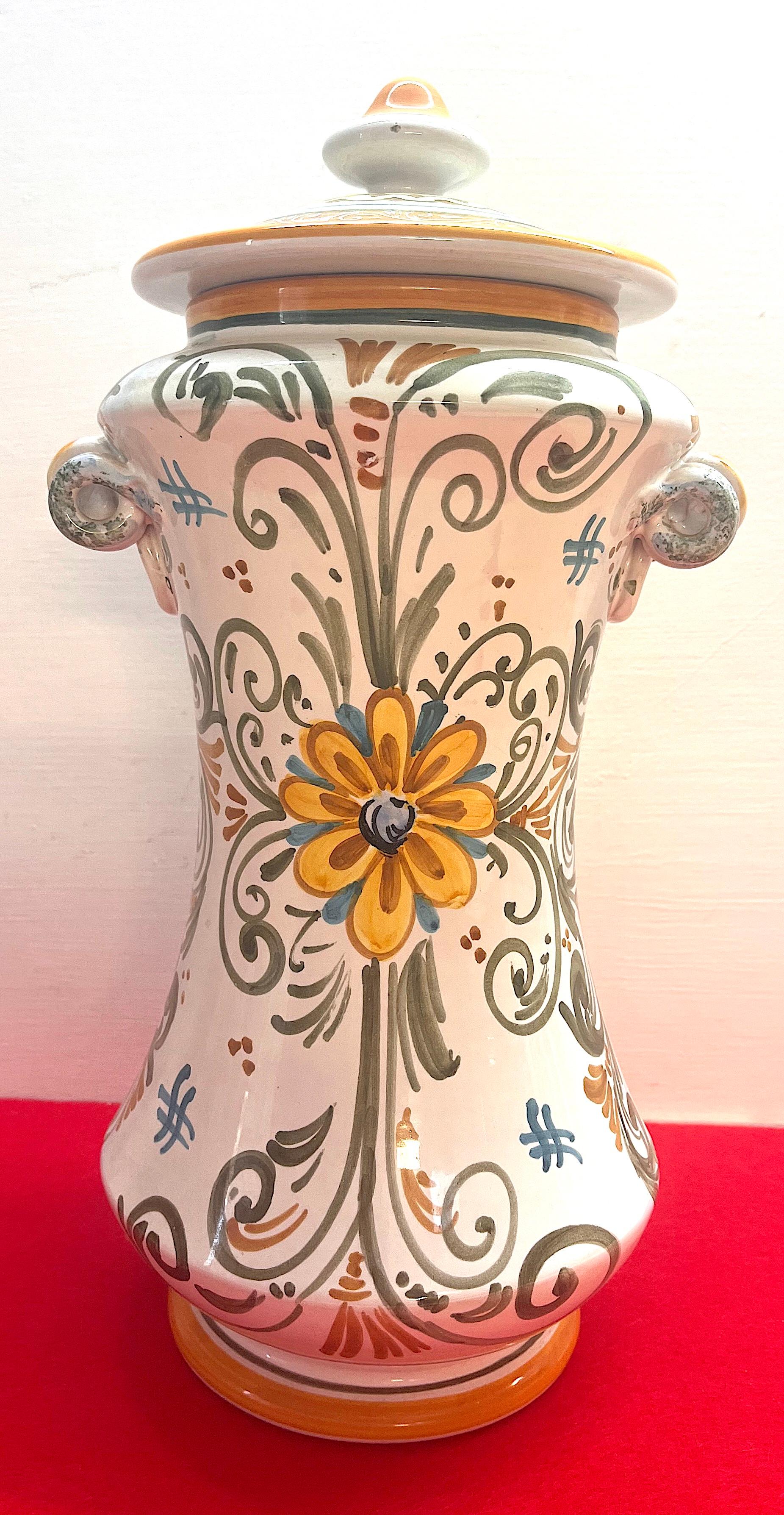 Fired Castelli ceramic vases For Sale