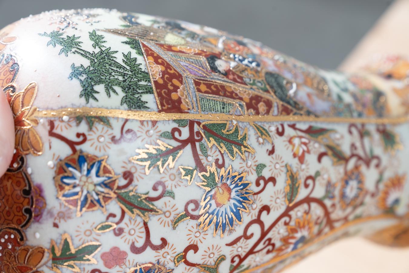 royal satsuma vase hand painted