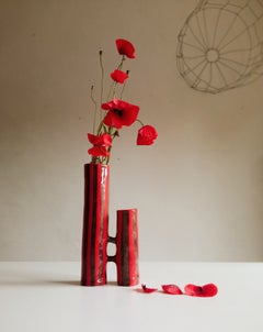 Vasi Comunicanti 2 éléments ROSE CLAIRE en céramique XXIème siècle par Chiara Berta