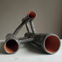 Vasi Comunicanti 3 elements GREY in ceramic XXI Century by Chiara Berta Artist