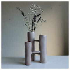 Vasi Comunicanti 3 elements GREY in ceramic XXI Century by Chiara Berta