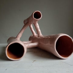 Vasi Comunicanti 3 elements LIGHT PINK in ceramic XXI Century by Chiara Berta