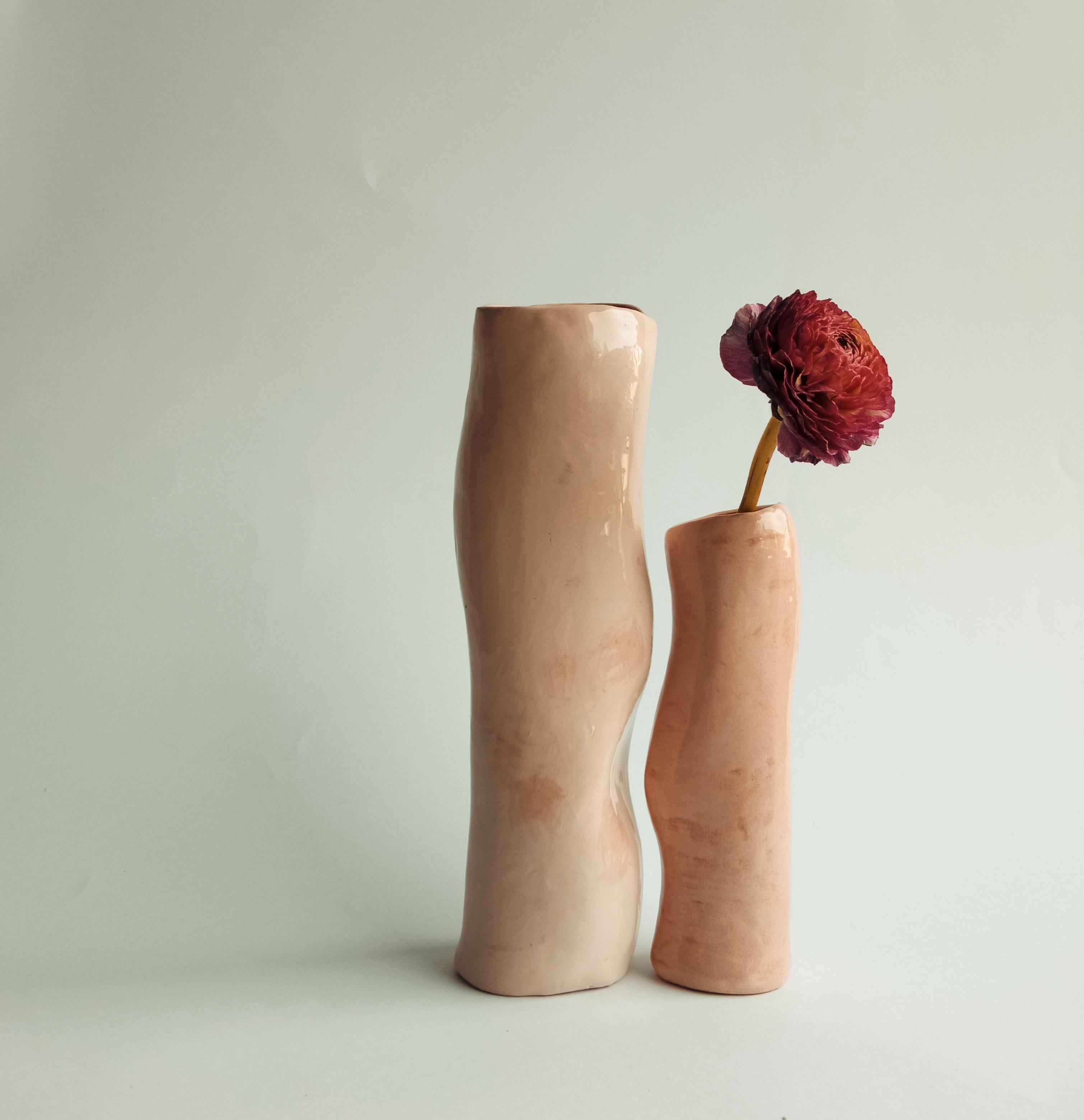 Communicating Vases 3 elements PINK in ceramic XXI Century by Chiara Berta Artist For Sale 11