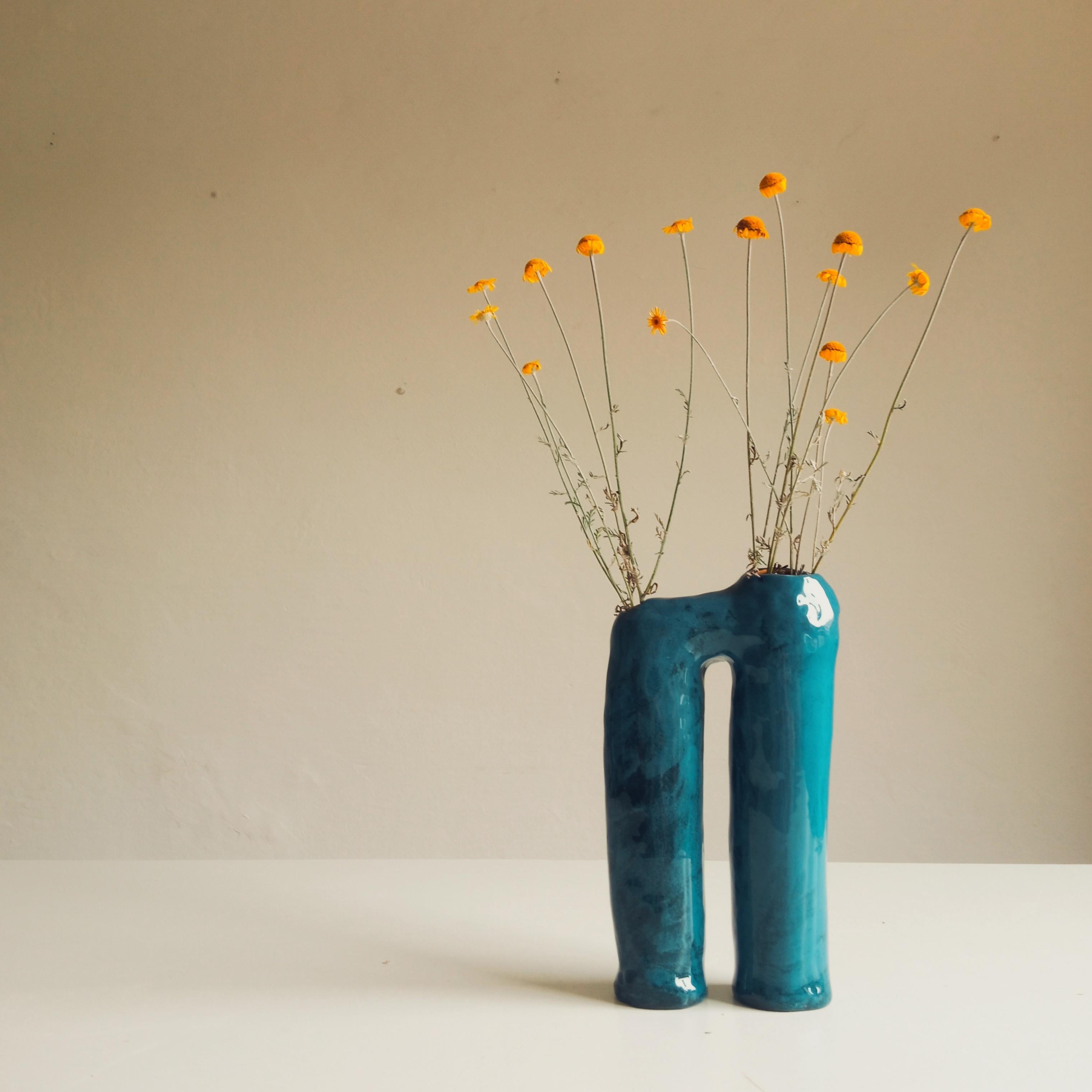 Communicating Vases 3 elements PINK in ceramic XXI Century by Chiara Berta Artist For Sale 12