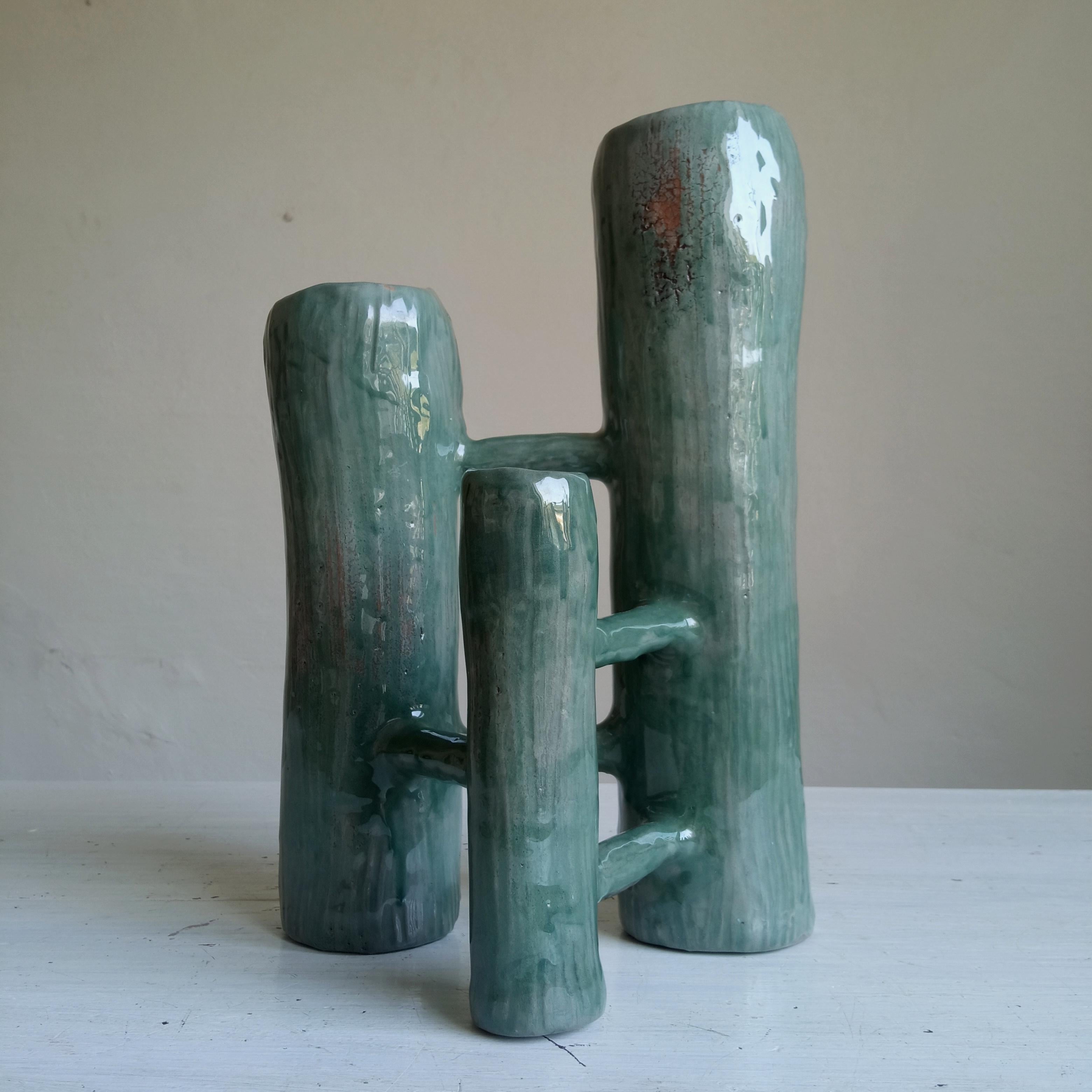 Communicating Vases 3 elements WHITE in ceramic XXI Century by Chiara Berta Artist For Sale 3