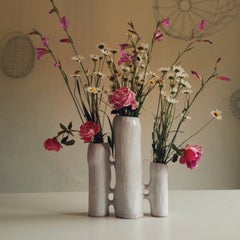 Vasi Comunicanti 3 elements WHITE in ceramic XXI Century by Chiara Berta Artist