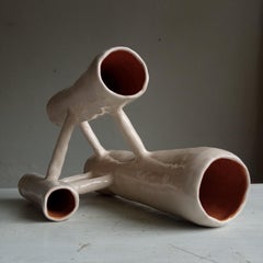 Communicating Vases 3 elements WHITE in ceramic XXI Century by Chiara Berta Artist