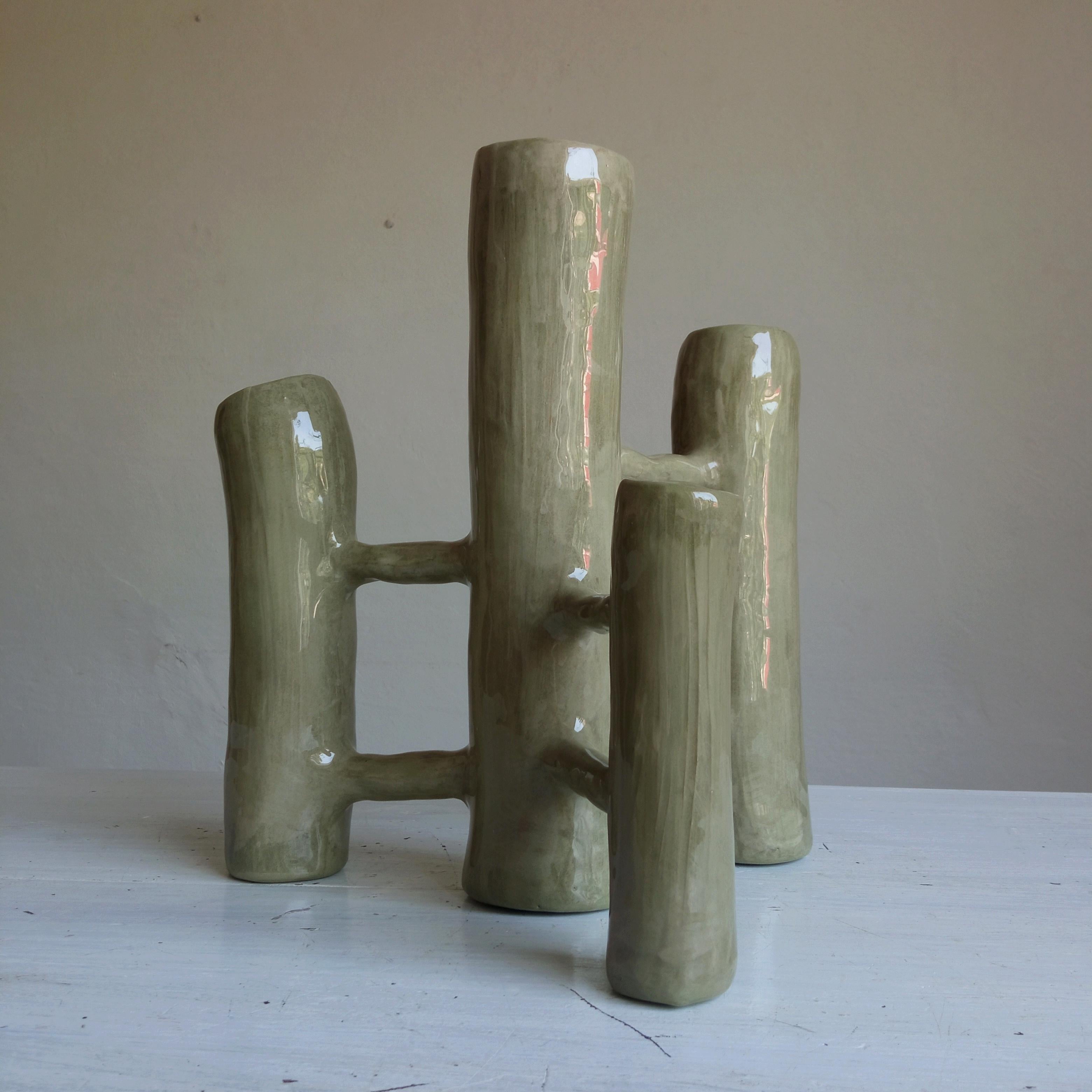 Communicating Vases 3 elements WHITE in ceramic XXI Century by Chiara Berta Artist For Sale 1