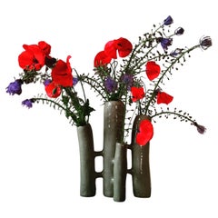 Vasi Comunicanti 4 elements BROWN in ceramic XXI Century by Chiara Berta Artist