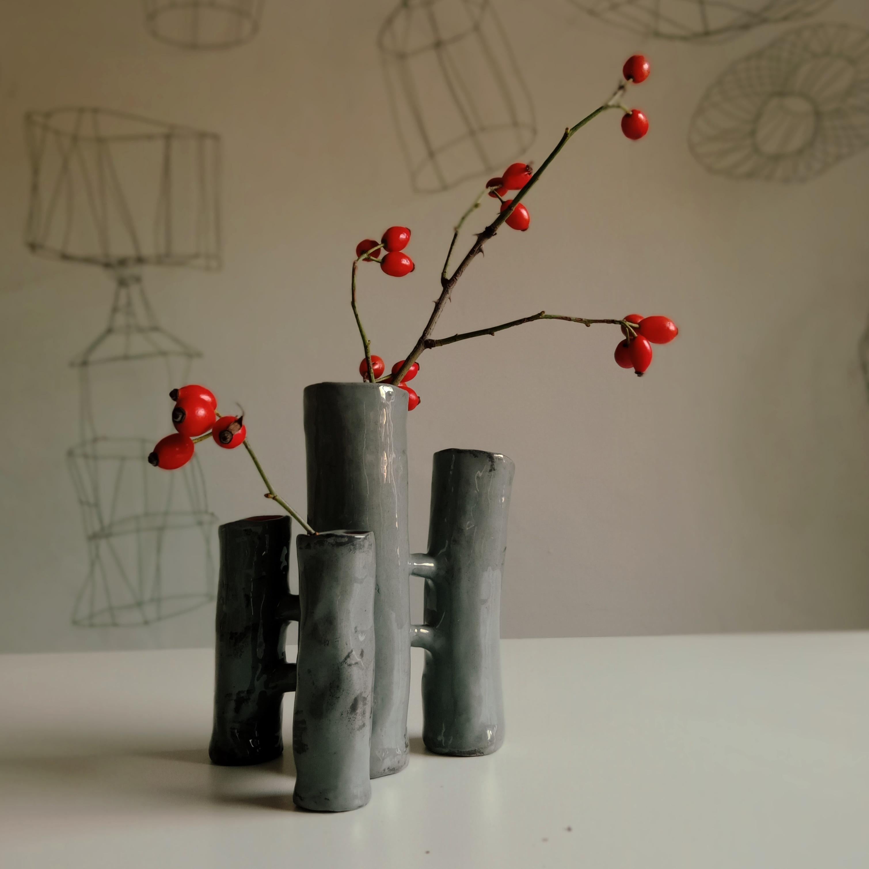 Vasi Comunicanti 4 elements LIGHT PINK in ceramic XXI Century by Chiara Berta in vendita 4