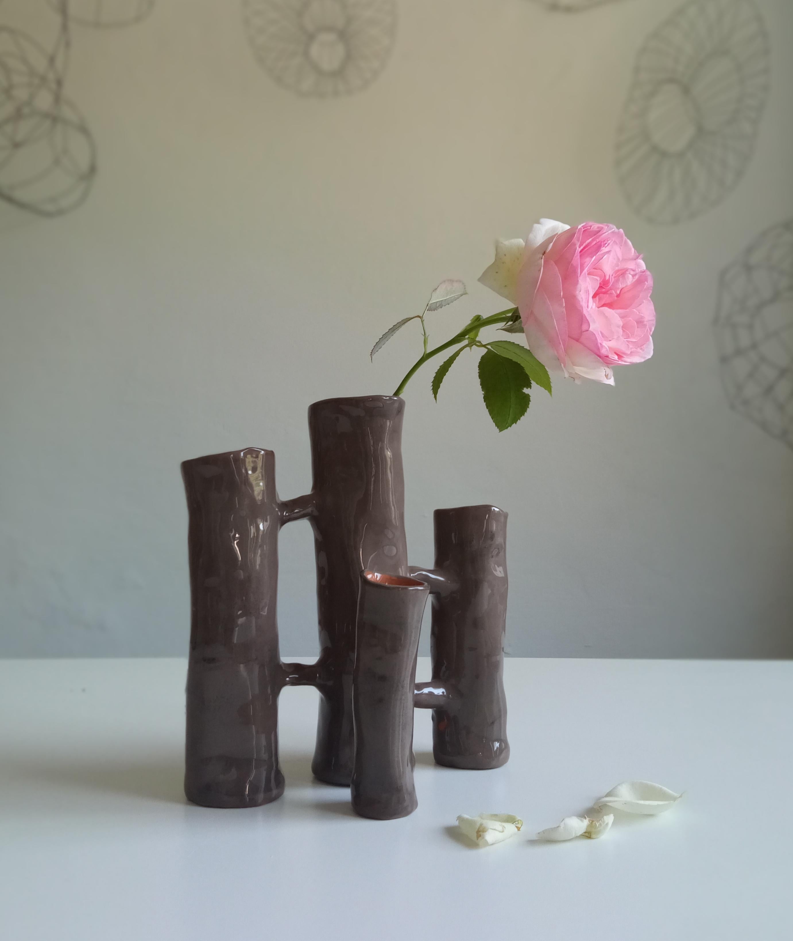 Vasi Comunicanti 4 elements LIGHT PINK in ceramic XXI Century by Chiara Berta in vendita 5